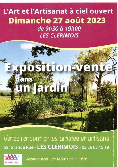 l'Art et l'Artisanat à Ciel Ouvert 27 août aux Clérimois 89190